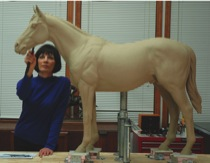 Jan in her studio with Sir Barton